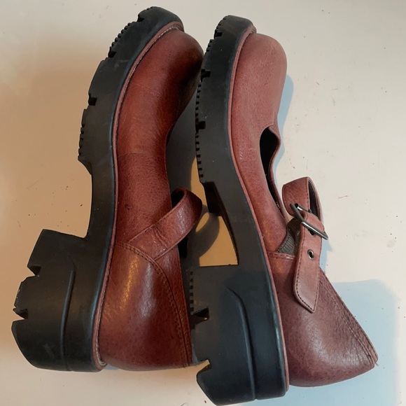 Mia Loran BoHo Mary Jane buckle low heel tan leather shoes size 4 girls - Picture 11 of 12